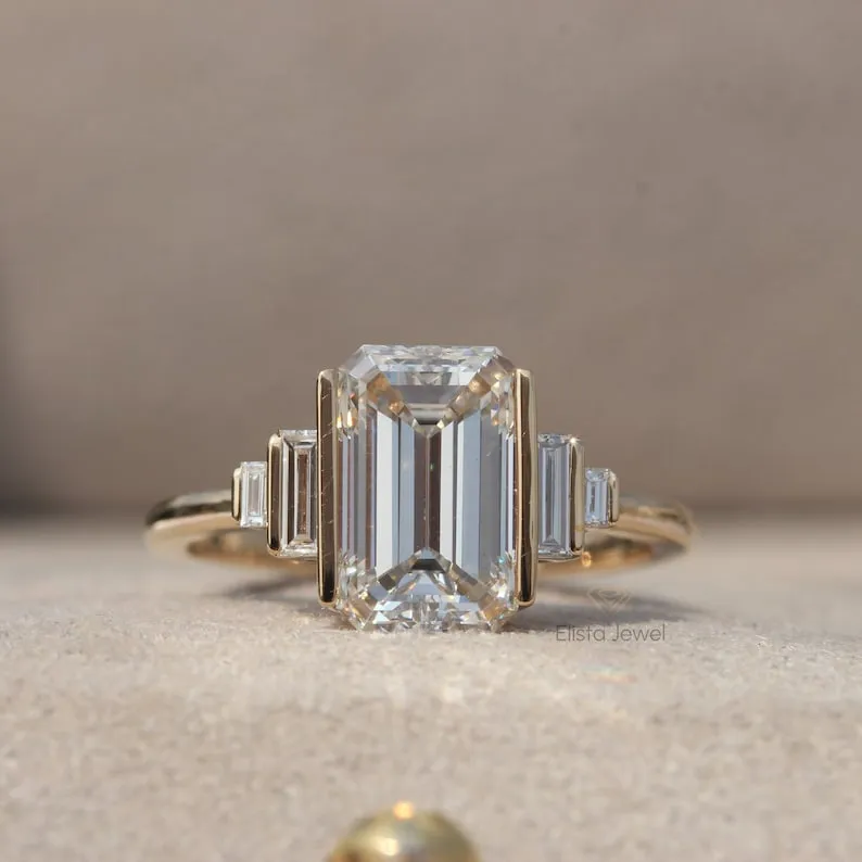 emerald emerald cut engagement ring