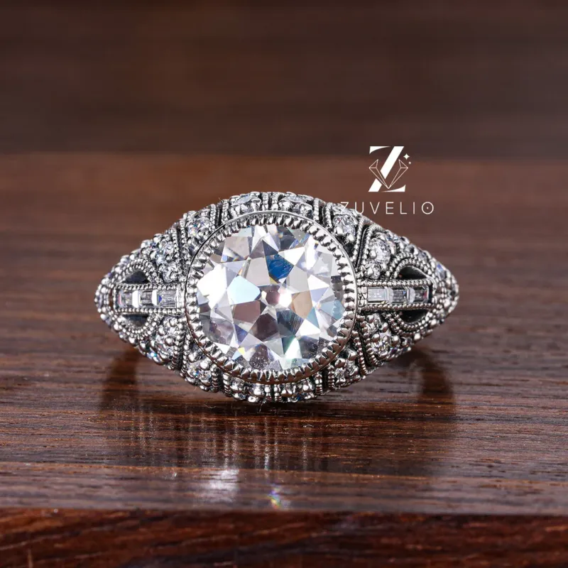 round cut engagement ring