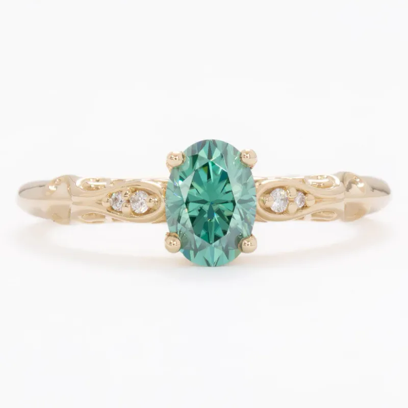 green sapphire oval cut engagement ring