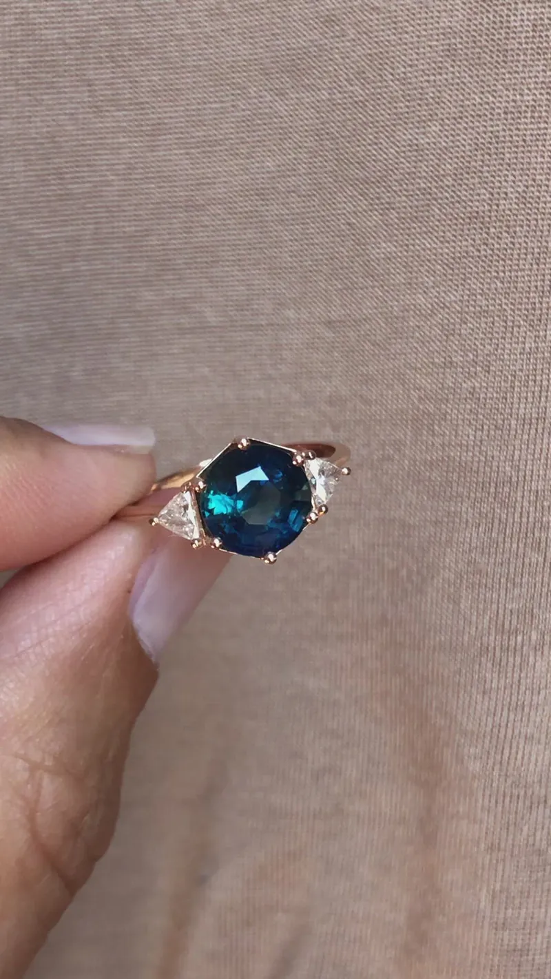 Marlow Sapphire Diamond Ring view 11