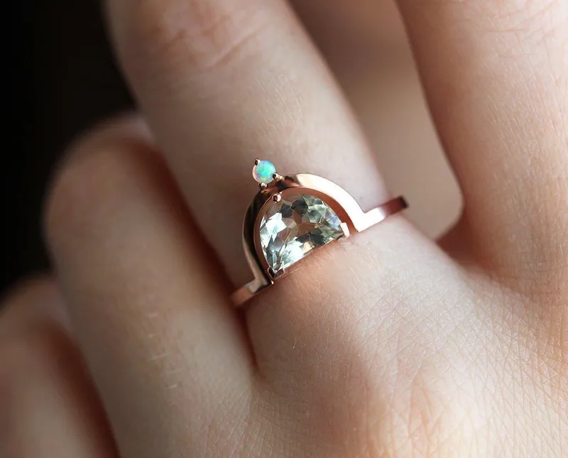 Amethyst Ring, Opal Ring view 3