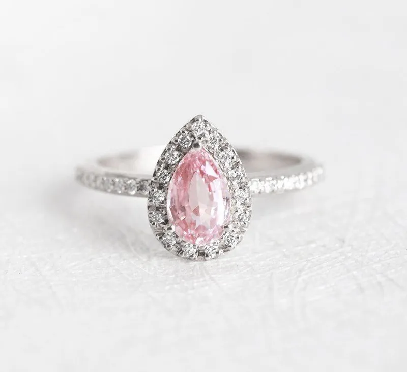 ANDIE PEAR SAPPHIRE DIAMOND RING vy 16