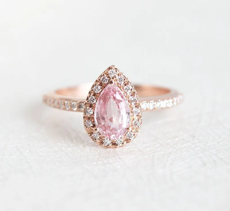 ANDIE PEAR SAPPHIRE DIAMOND RING vy 3