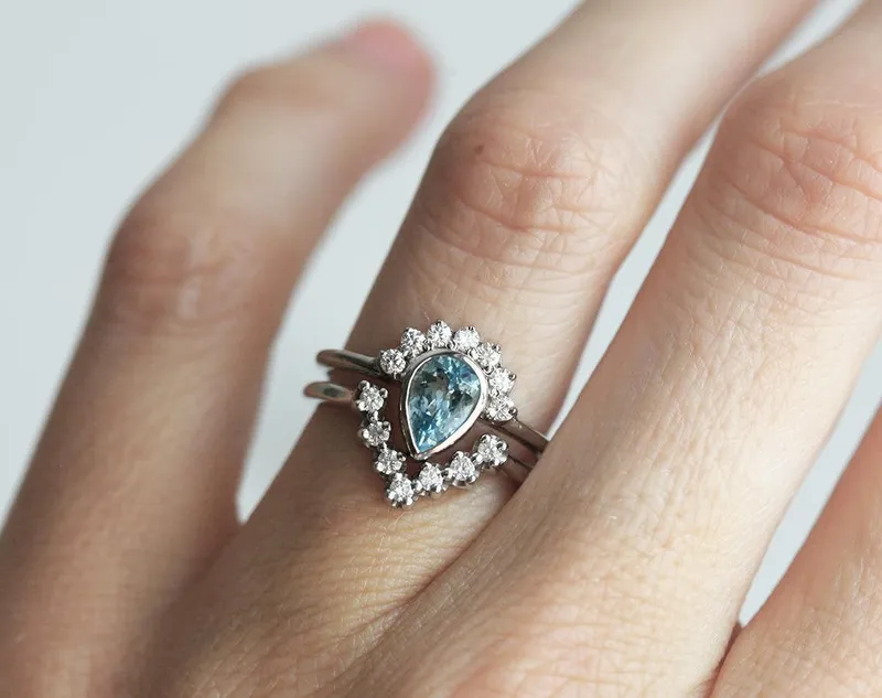 Aquamarine Ring, Diamond Ring vy 3