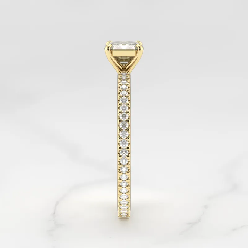 ASSCHER FULL PAVE TAPERED DIAMOND RING view 10