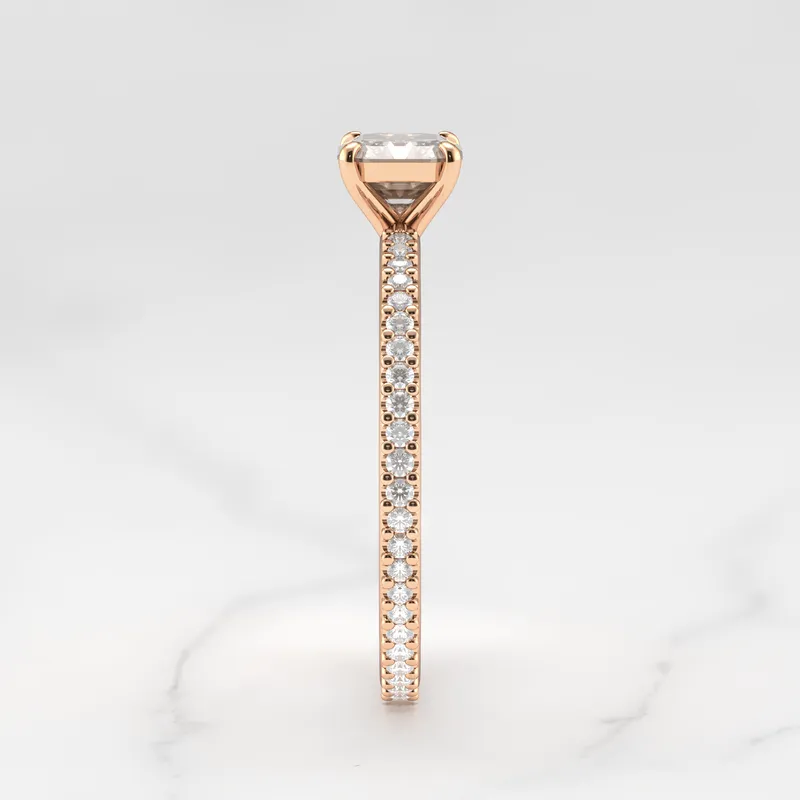 ASSCHER FULL PAVE TAPERED DIAMOND RING view 11