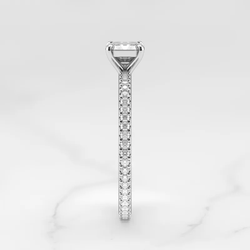 ASSCHER FULL PAVE TAPERED DIAMOND RING view 12