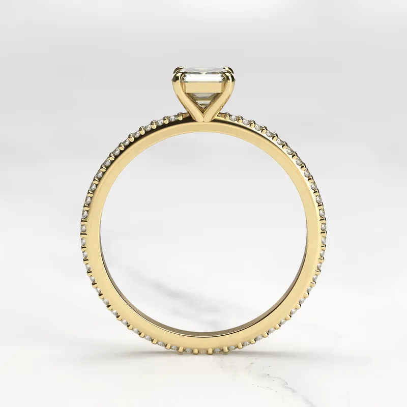 ASSCHER FULL PAVE TAPERED DIAMOND RING view 7