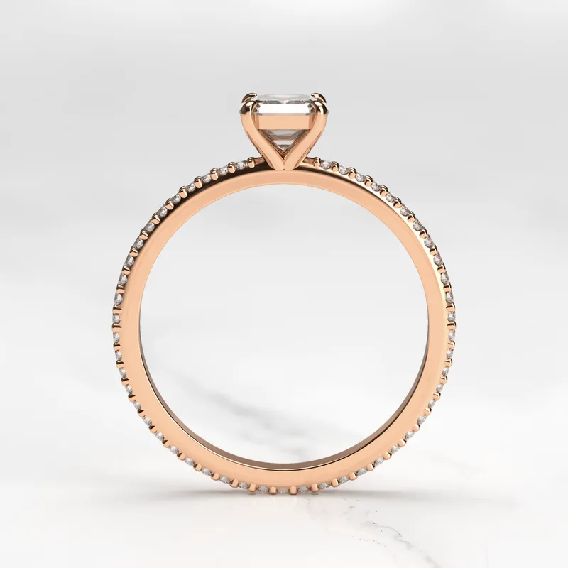 ASSCHER FULL PAVE TAPERED DIAMOND RING view 8