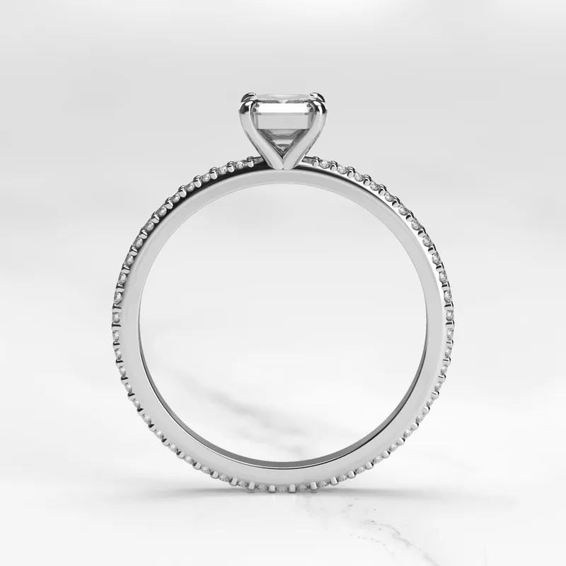 ASSCHER FULL PAVE TAPERED DIAMOND RING view 9
