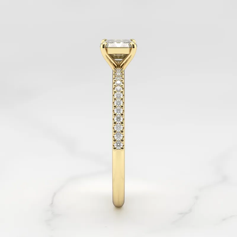 ASSCHER HALF PAVE DIAMOND RING view 10