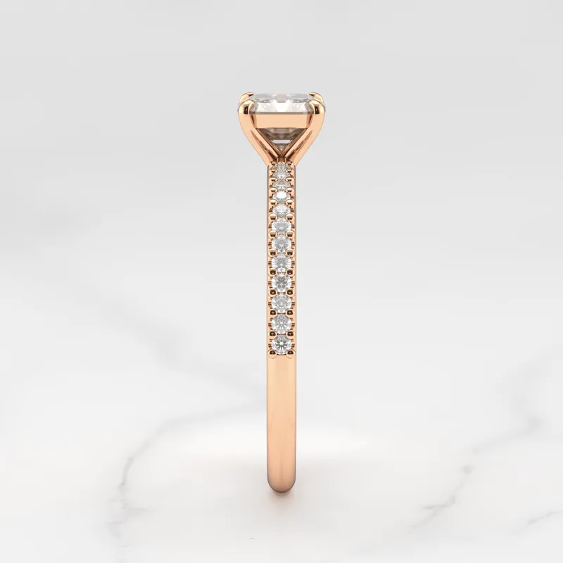 ASSCHER HALF PAVE DIAMOND RING view 11
