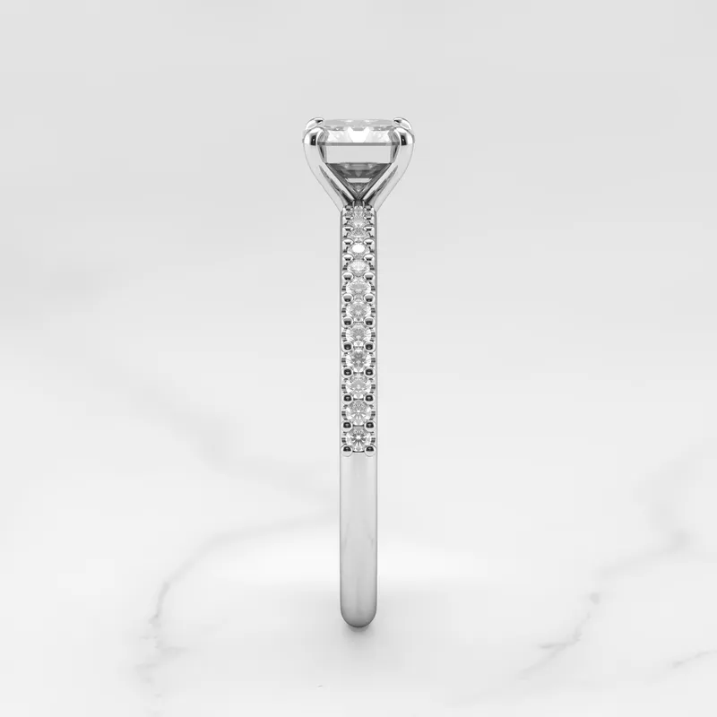 ASSCHER HALF PAVE DIAMOND RING view 12