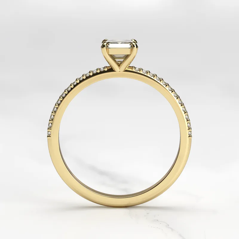 ASSCHER HALF PAVE DIAMOND RING view 7