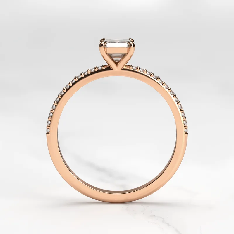 ASSCHER HALF PAVE DIAMOND RING view 8