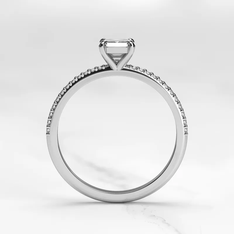 ASSCHER HALF PAVE DIAMOND RING view 9