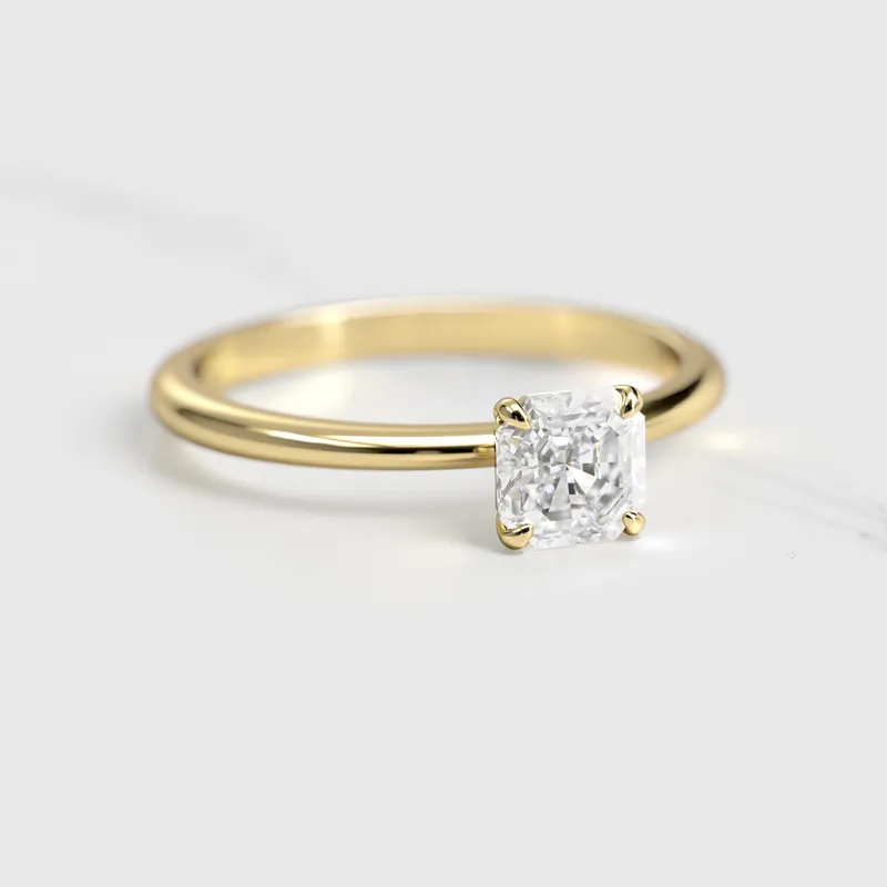 Asscher Tapered Solitaire Diamond Ring engagement ring