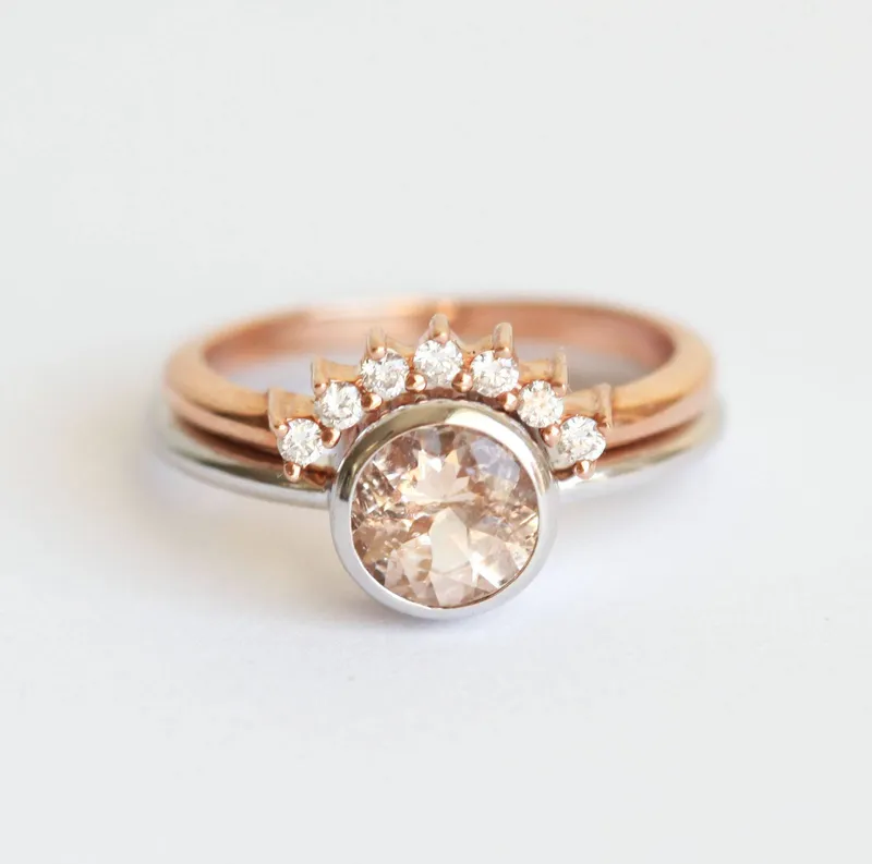 Adele Round Morganite Ring view 3