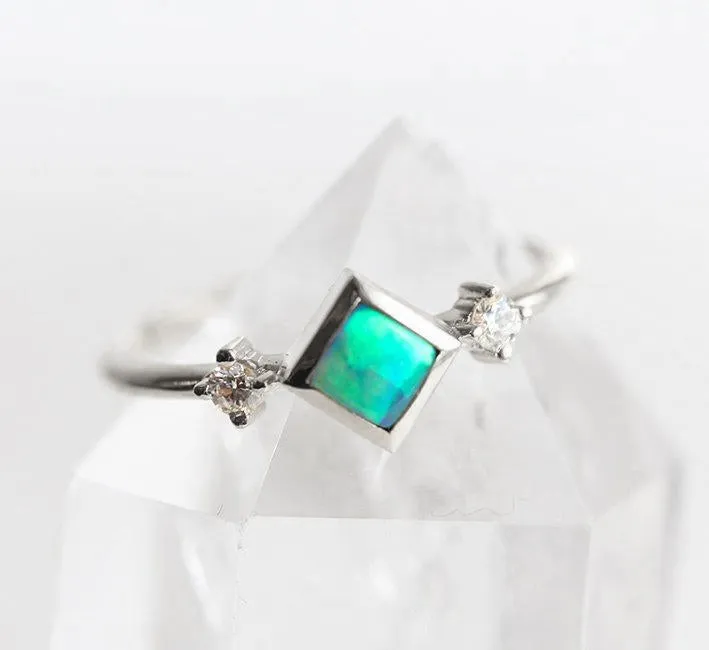 Adora Square Opal Ring view 12