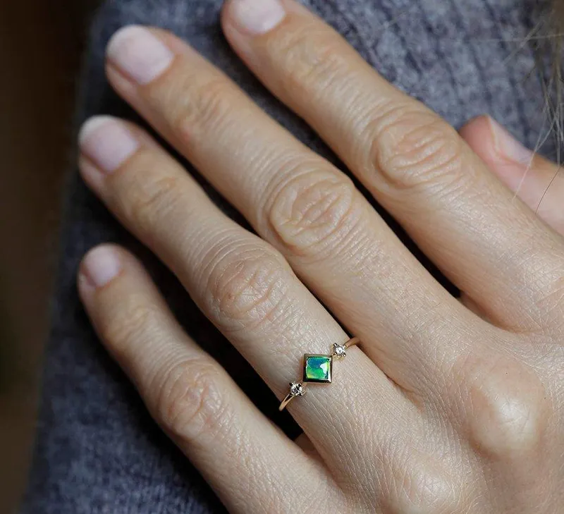 Adora Square Opal Ring view 9