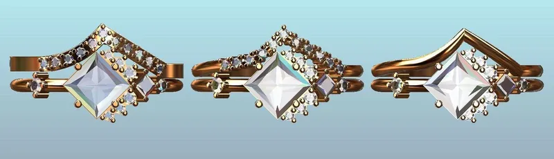 AIMEE SQUARE OPAL CLUSTER RING view 10