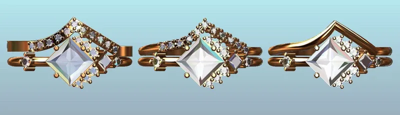 Aimee Square Sapphire Diamond Cluster Ring vy 10