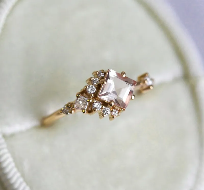 AIMEE WHITE SAPPHIRE DIAMOND CLUSTER RING view 11