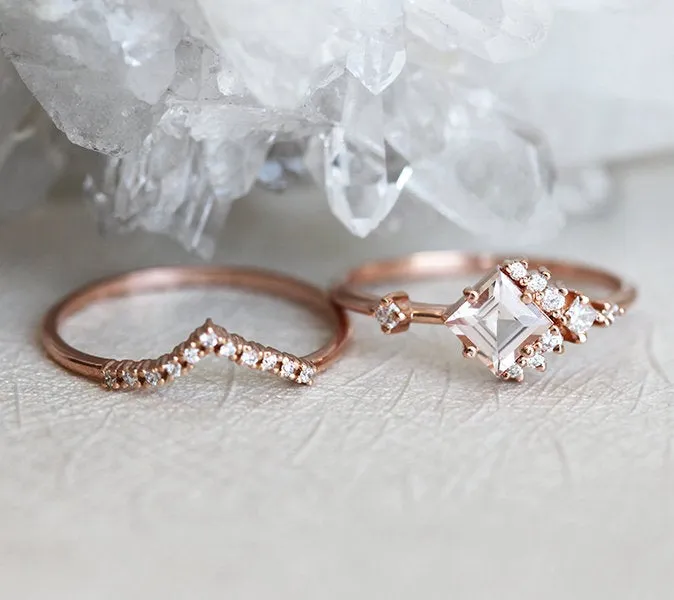 AIMEE WHITE SAPPHIRE DIAMOND CLUSTER RING view 8