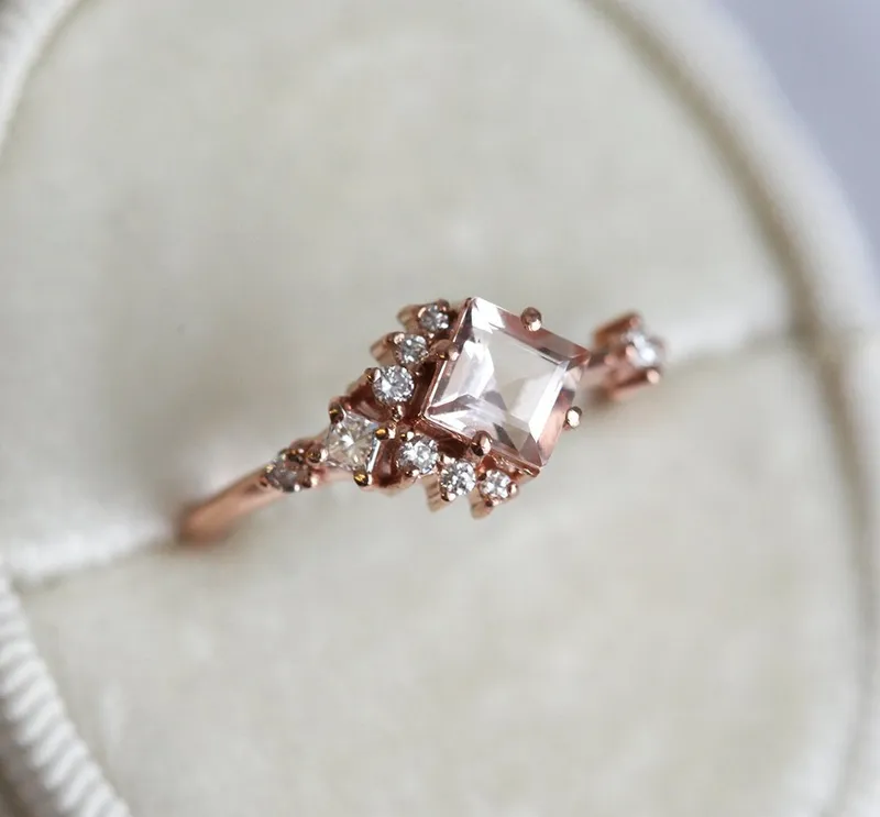 AIMEE WHITE SAPPHIRE DIAMOND CLUSTER RING view 9