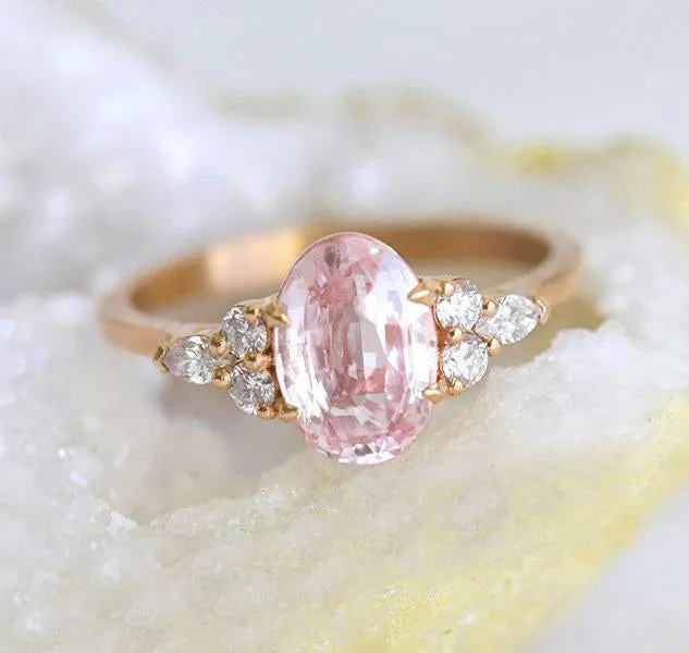 ALESSANDRA OVAL SAPPHIRE DIAMOND RING view 11