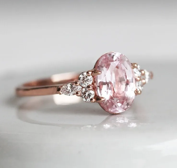 ALESSANDRA OVAL SAPPHIRE DIAMOND RING view 3