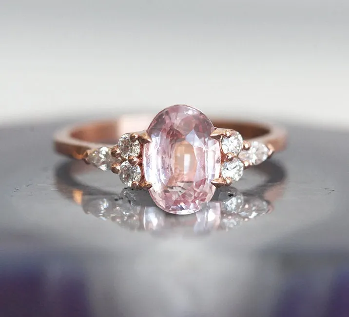 ALESSANDRA OVAL SAPPHIRE DIAMOND RING view 4