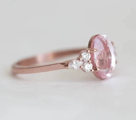 ALESSANDRA OVAL SAPPHIRE DIAMOND RING view 5