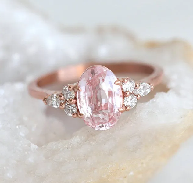 ALESSANDRA OVAL SAPPHIRE DIAMOND RING view 6