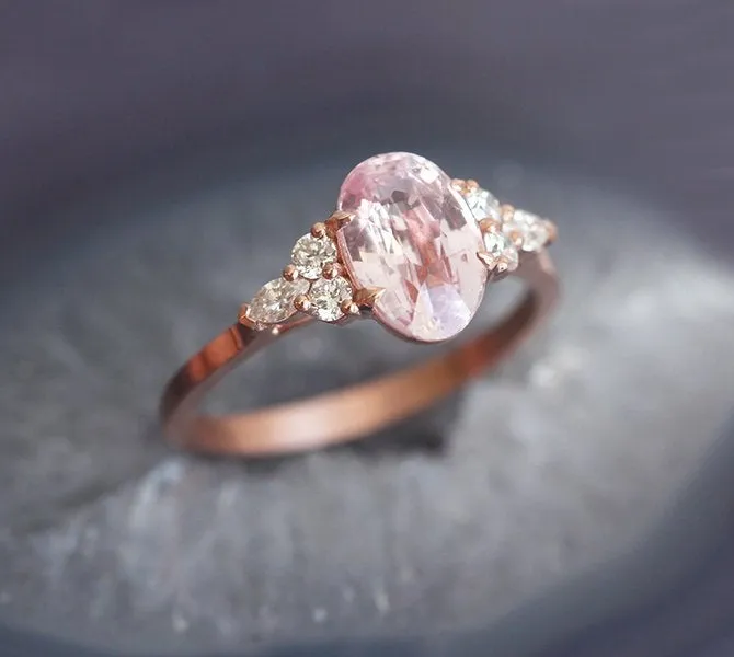 ALESSANDRA OVAL SAPPHIRE DIAMOND RING view 7