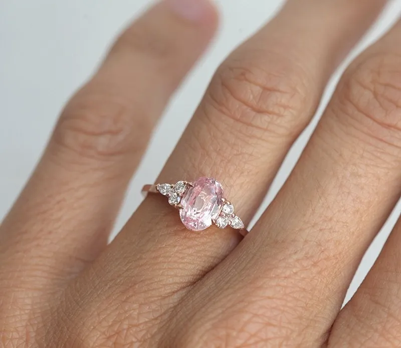 ALESSANDRA OVAL SAPPHIRE DIAMOND RING view 8