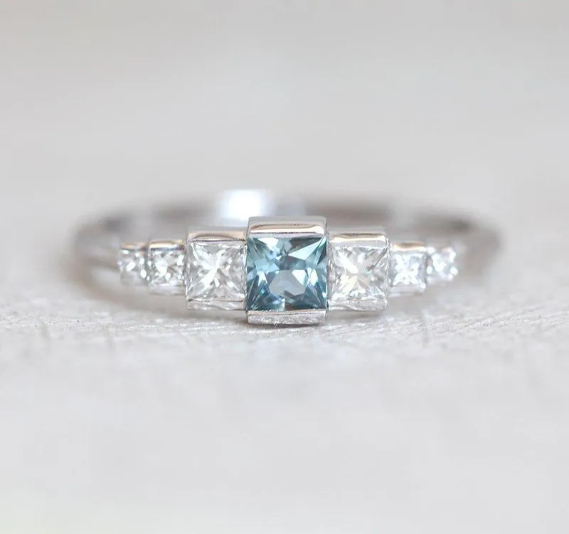 Aletta Teal Sapphire Diamond Ring vy 3