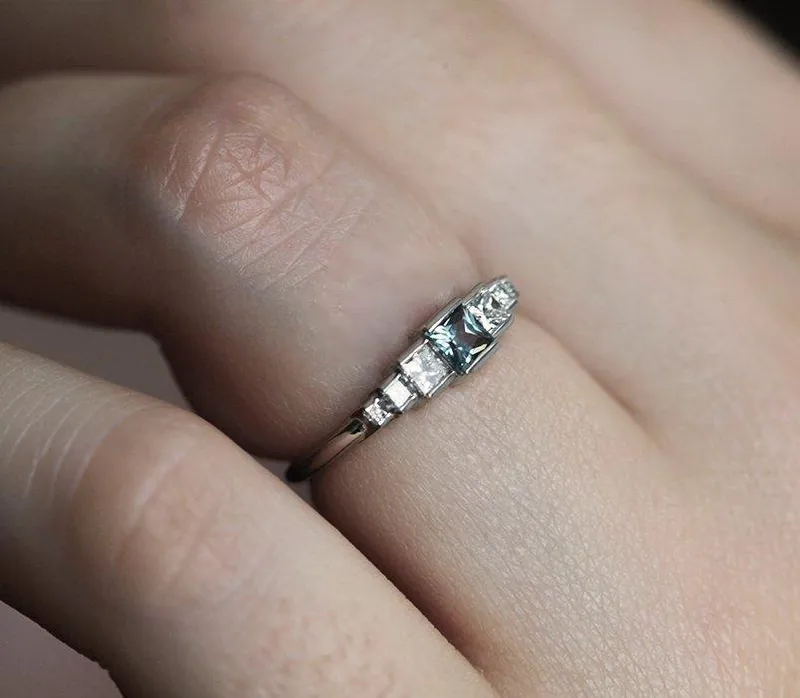 Aletta Teal Sapphire Diamond Ring vy 6