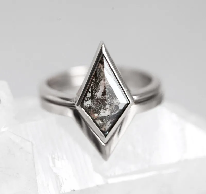 Alexis Kite Salt & Pepper Diamond Ring Set view 11