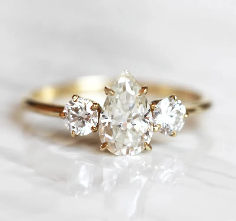 Alisa Pear Moissanite Ring pear cut engagement ring