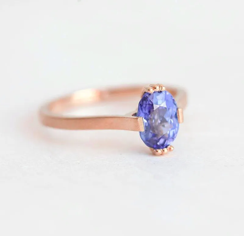 ALISSON OVAL TANZANITE RING view 10