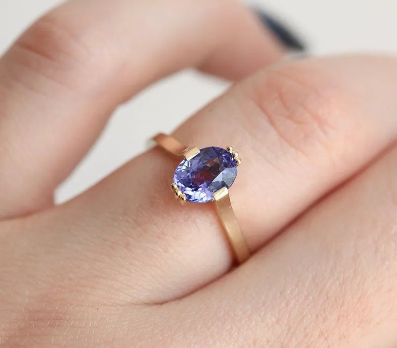 ALISSON OVAL TANZANITE RING view 3