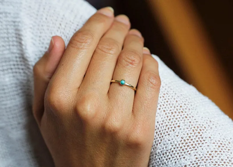 Allison Round Turquoise Ring view 2