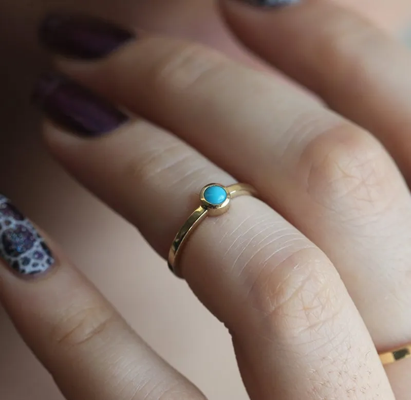 Allison Round Turquoise Ring view 4