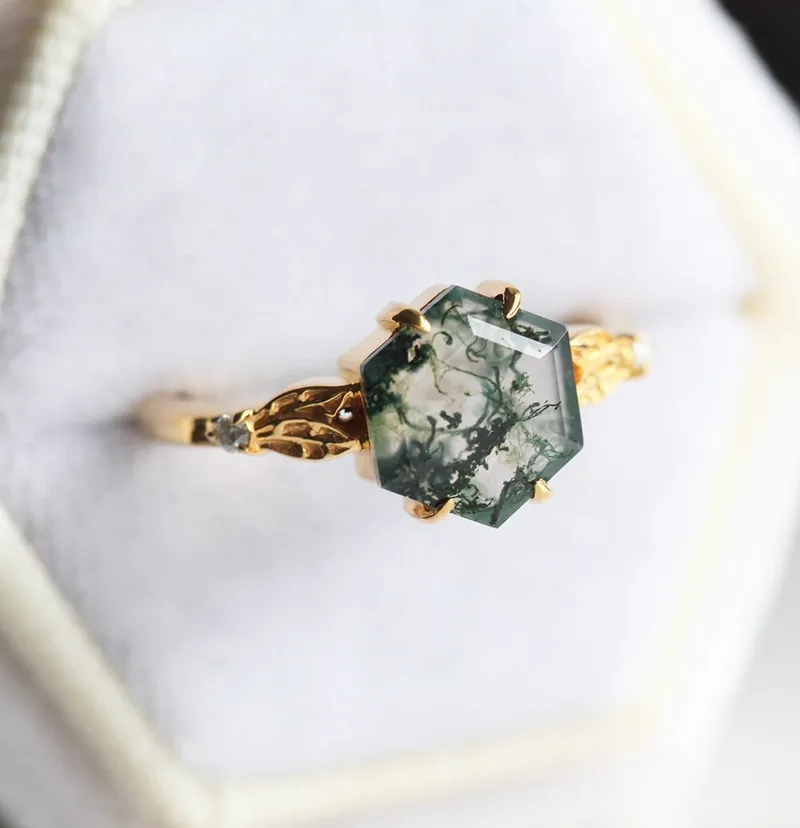 Alyssa Moss Agate Ring view 2