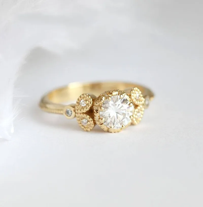 Amanda Moissanite Engagement Ring vy 3
