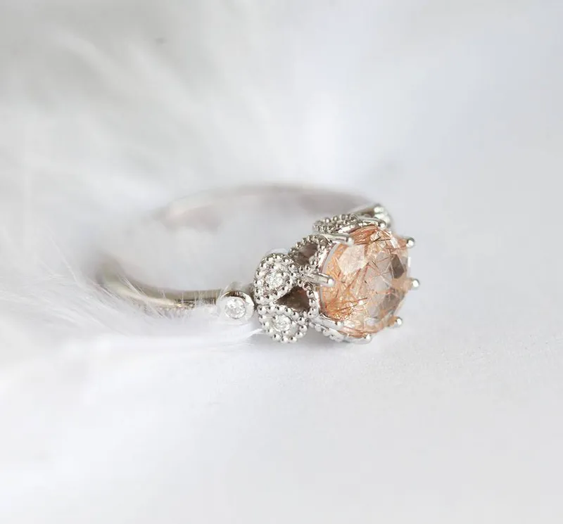 Amanda Round Quartz Ring view 4