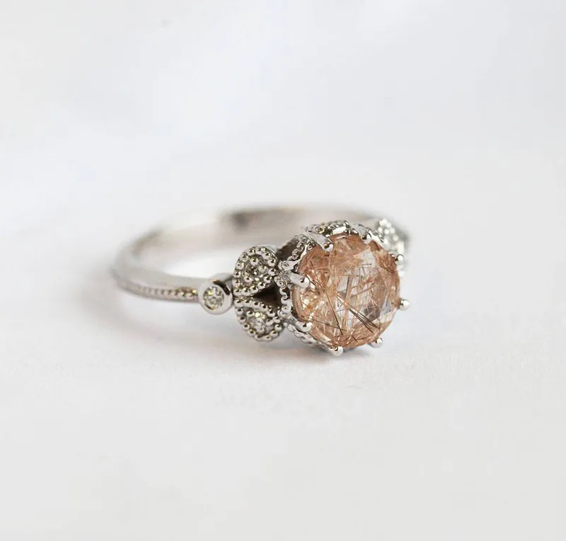 Amanda Round Quartz Ring view 7