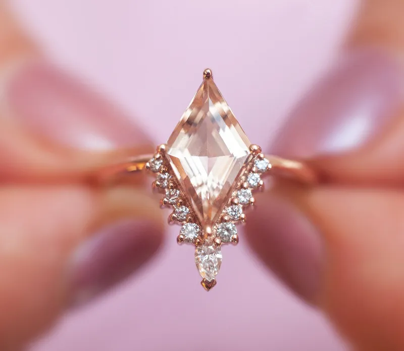 Amaris Kite Morganite & Diamond Ring view 4