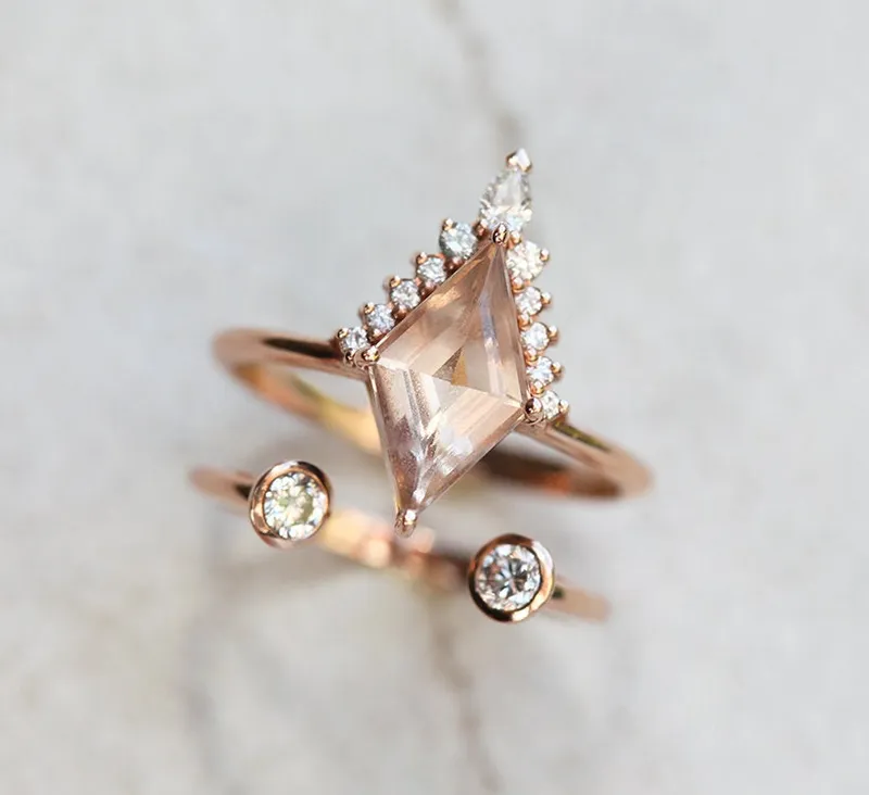 Amaris Kite Morganite & Diamond Ring view 7